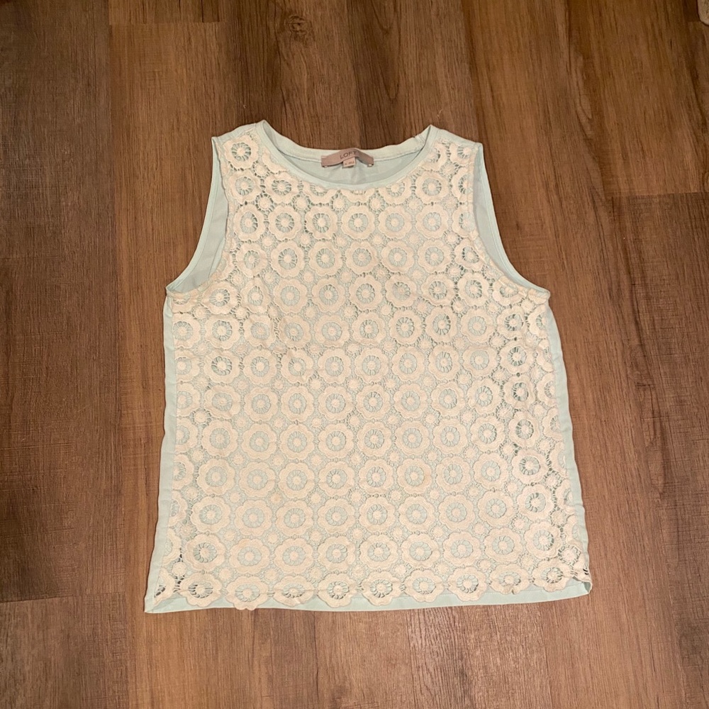 Mint Green Embroidered Tank